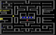 PC Man for IBM PC/Compatibles - You can eat the ghosts when they are shaded grey.