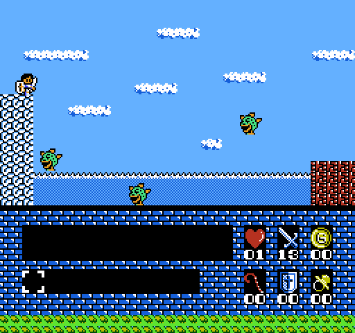 Romancia: Dragon Slayer Jr. NES / Famicom Screenshot: Watch out for the leaping fish!
