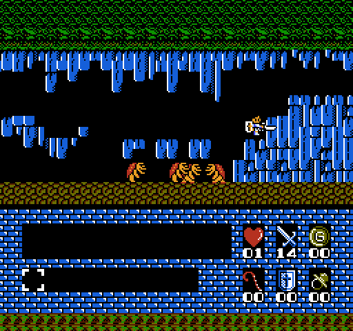 Romancia: Dragon Slayer Jr. NES / Famicom Screenshot: Making my way through a cavern...