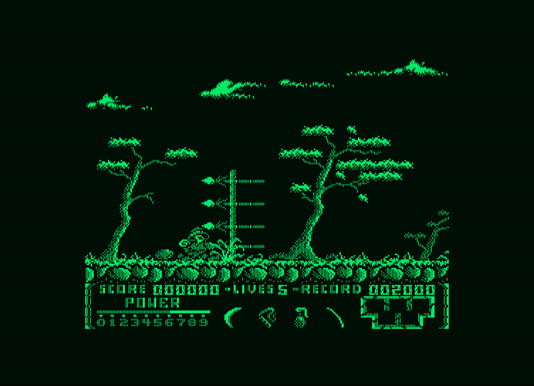 Livingstone II Amstrad PCW Screenshot: Killed by a trap!