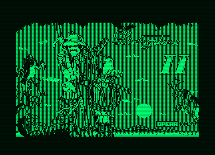 Livingstone II Amstrad PCW Screenshot: Title screen.