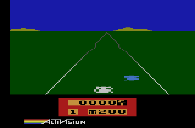 Enduro Atari 2600 Screenshot: Game start.