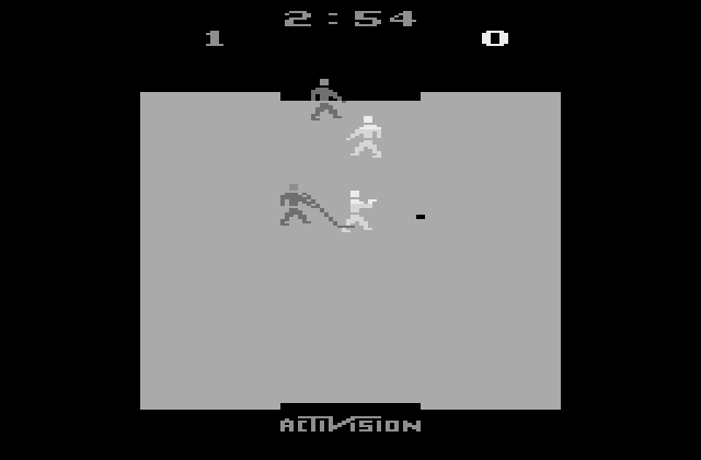 Ice Hockey Atari 2600 Screenshot: The game begins!