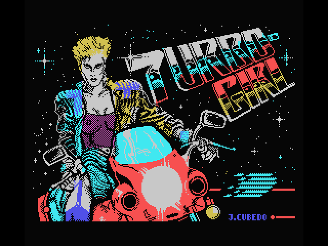 Turbo Girl MSX Screenshot: Loading screen.