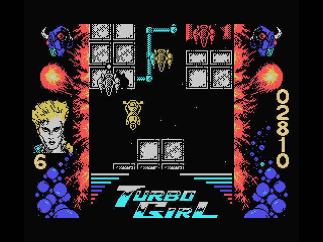Turbo Girl MSX Screenshot: Jumping over a gap...