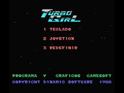 Turbo Girl for MSX - The main menu.