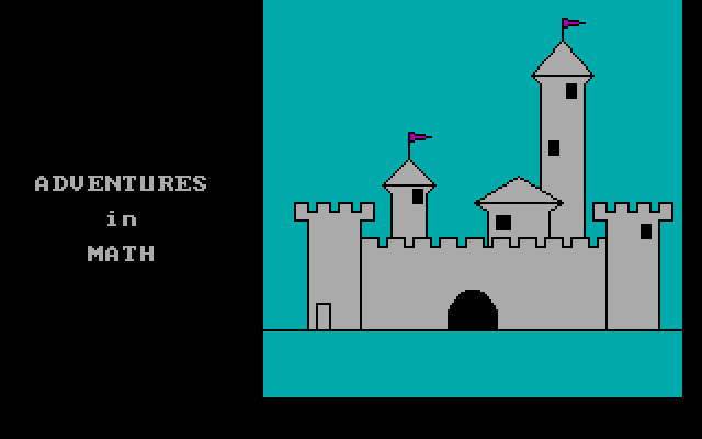 Adventures in Math IBM PC/Compatibles Screenshot: Title screen.