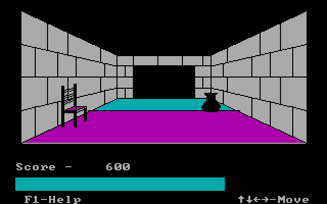 Adventures in Math IBM PC/Compatibles Screenshot: Wandering the castle; nothing here though.