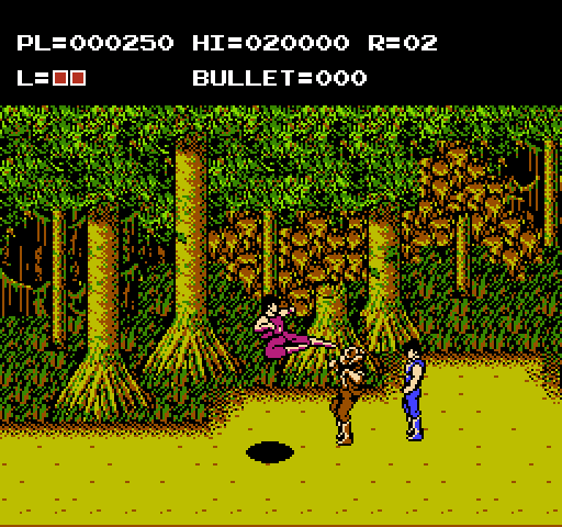 Adventures of Bayou Billy, The NES / Famicom Screenshot: Attacking some more bad guys!