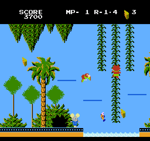 Mappy-Land NES / Famicom Screenshot: Lots of obstacles here, be careful!