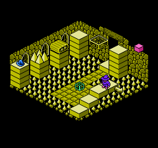 Solstice: The Quest for the Staff of Demnos NES / Famicom Screenshot: Another item, with another challenge to reach it!