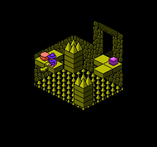 Solstice: The Quest for the Staff of Demnos NES / Famicom Screenshot: Avoid falling here...