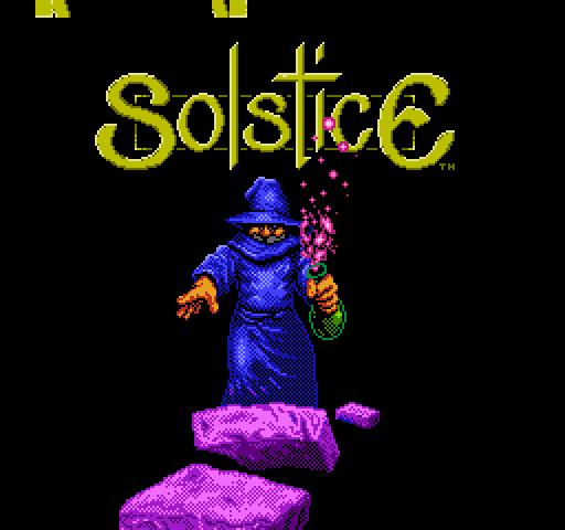 Solstice: The Quest for the Staff of Demnos NES / Famicom Screenshot: Title screen.