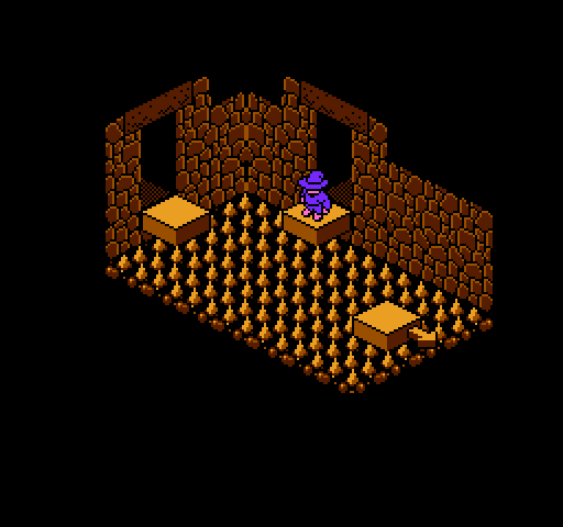 Solstice: The Quest for the Staff of Demnos NES / Famicom Screenshot: Yet another spike-filled room!