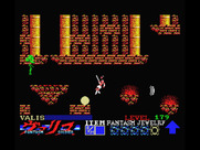 Mugen Senshi Valis: The Fantasm Soldier for MSX - Valis is knocked backwards after taking damage.