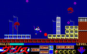 Mugen Senshi Valis: The Fantasm Soldier for Sharp X1 - Fighting on the rooftop.