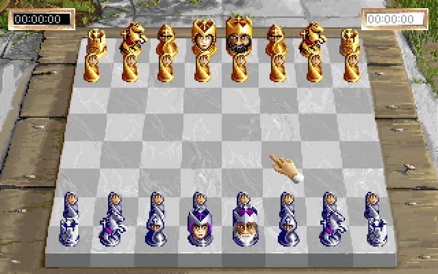 Sargon V: World Class Chess IBM PC/Compatibles Screenshot: Game start.