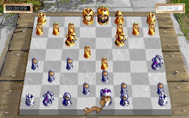 Sargon V: World Class Chess IBM PC/Compatibles Screenshot: Sometimes a squirrel will run across the screen!