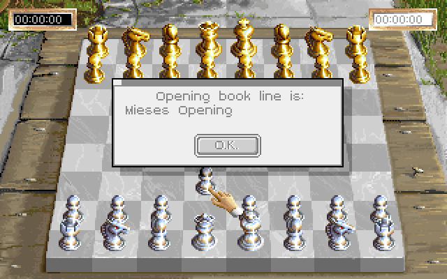 Sargon V: World Class Chess IBM PC/Compatibles Screenshot: Here's my opening move...
