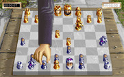 Sargon V: World Class Chess for IBM PC/Compatibles - A hand reaches down to move a piece...