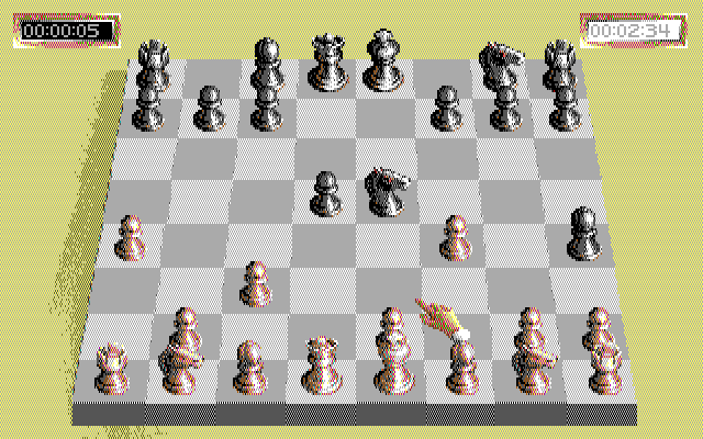 Sargon V: World Class Chess IBM PC/Compatibles Screenshot: This is the plain board with plastic pieces.