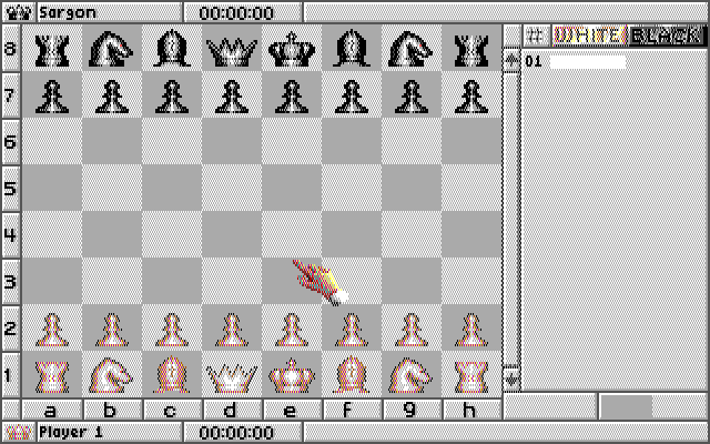 Sargon V: World Class Chess IBM PC/Compatibles Screenshot: The 2D view.