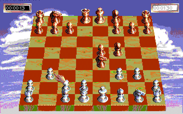 Sargon V: World Class Chess IBM PC/Compatibles Screenshot: Playing on the wooden board.