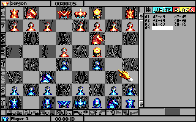 Sargon V: World Class Chess IBM PC/Compatibles Screenshot: Starting another game...