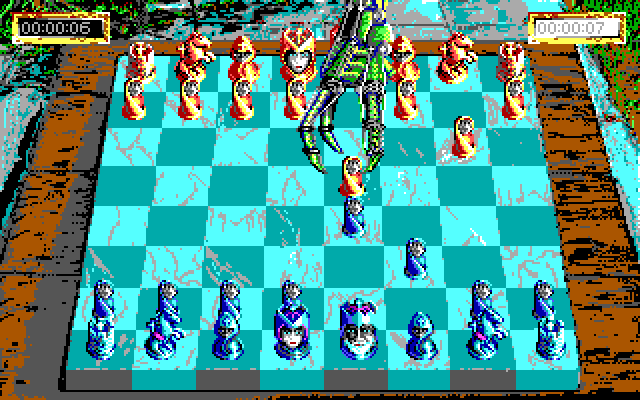 Sargon V: World Class Chess IBM PC/Compatibles Screenshot: The computer moves a piece.