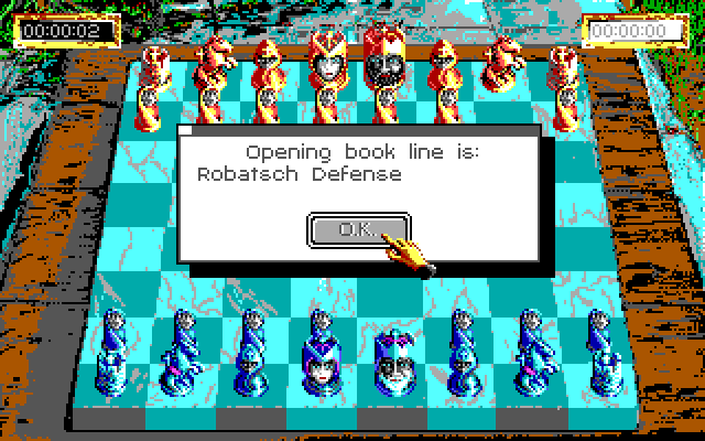 Sargon V: World Class Chess IBM PC/Compatibles Screenshot: The computer's defensive move...