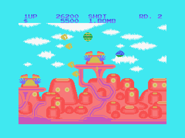 Fantasy Zone MSX Screenshot: Destroy these targets to complete the level.