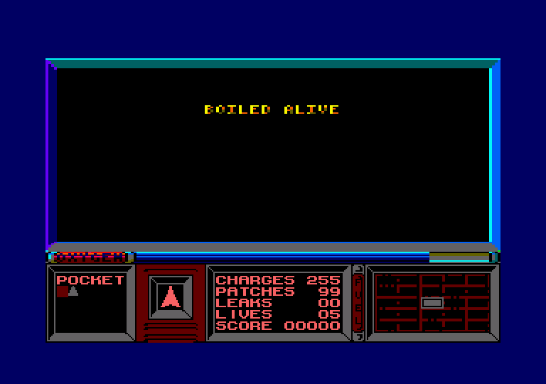 Strangeloop Amstrad CPC Screenshot: Oops, I was boiled alive!