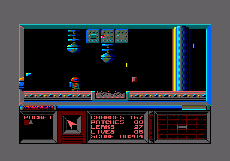Strangeloop Amstrad CPC Screenshot: Don't fall into the boiling water here...
