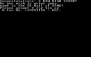 Bert and the Snake for IBM PC/Compatibles - A high score! Enter it into the hall of fame?