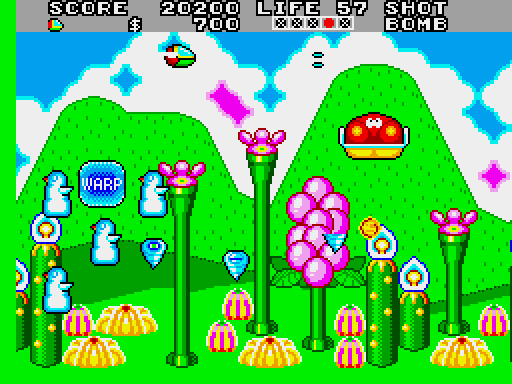Fantasy Zone II: The Tears of Opa-Opa Arcade Screenshot: There's anothe warp...