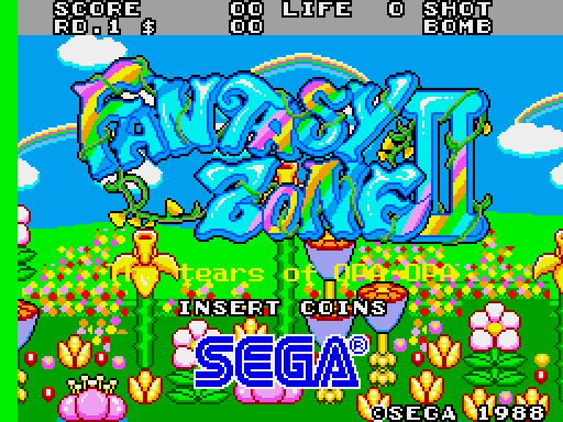 Fantasy Zone II: The Tears of Opa-Opa Arcade Screenshot: Title screen.