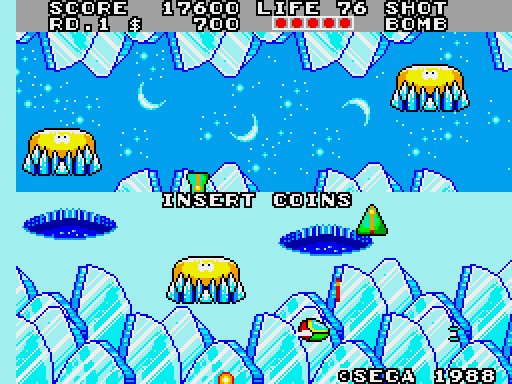 Fantasy Zone II: The Tears of Opa-Opa Arcade Screenshot: Game demo.