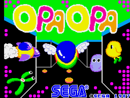Fantasy Zone: The Maze Arcade Screenshot: Title screen.
