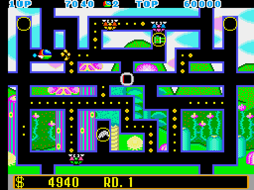 Fantasy Zone: The Maze Arcade Screenshot: This round is almost completed!
