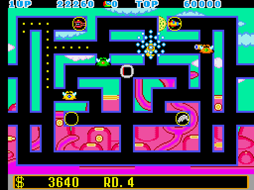 Fantasy Zone: The Maze Arcade Screenshot: I was caught!