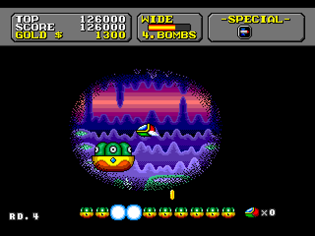 Super Fantasy Zone Sega Genesis / Mega Drive Screenshot: Shoot all of these things to complete the level.