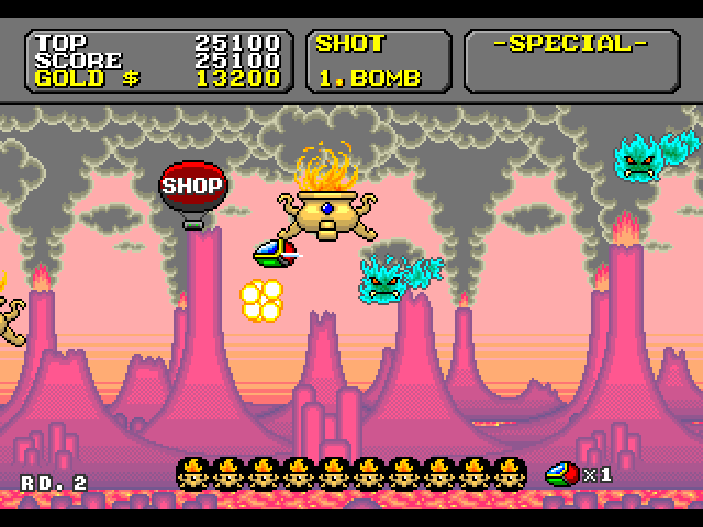 Super Fantasy Zone Sega Genesis / Mega Drive Screenshot: Second level begins...