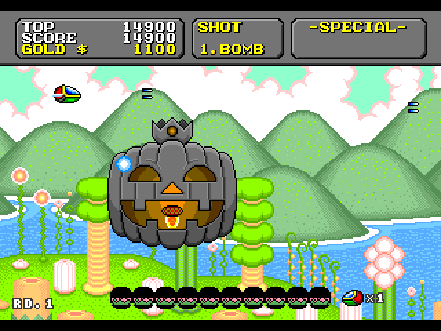 Super Fantasy Zone Sega Genesis / Mega Drive Screenshot: The first end of level boss.