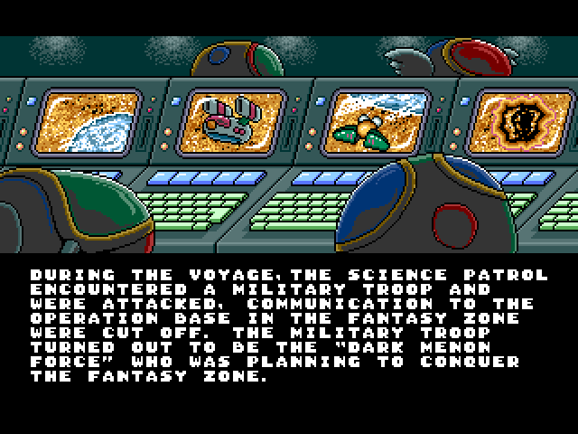 Super Fantasy Zone Sega Genesis / Mega Drive Screenshot: Part of the intro story.