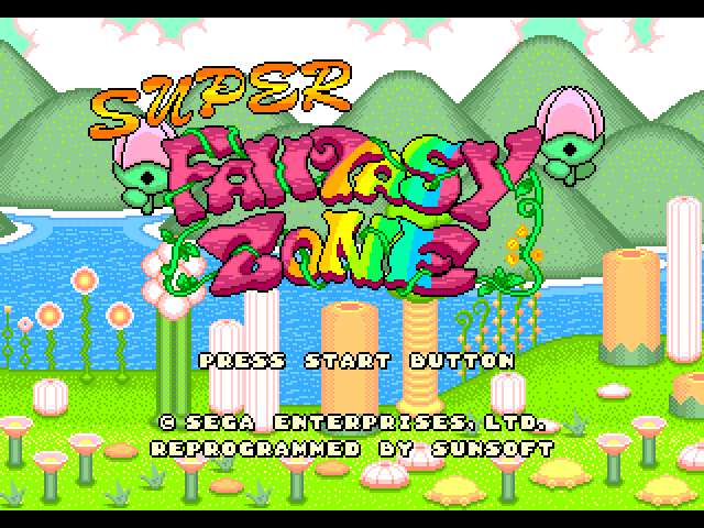 Super Fantasy Zone Sega Genesis / Mega Drive Screenshot: Title screen.