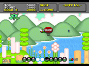 Super Fantasy Zone for Sega Genesis / Mega Drive - Visit the shop to upgrade your weapons!