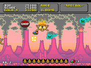 Super Fantasy Zone for Sega Genesis / Mega Drive - Second level begins...