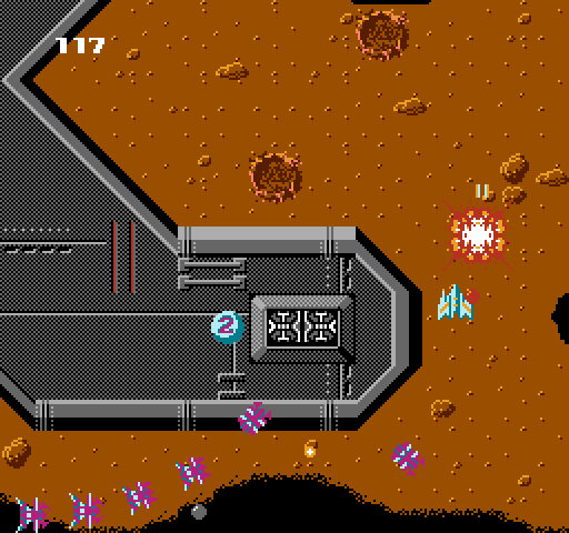 Terra Cresta NES / Famicom Screenshot: Watch out for that formation sneaking up from the bottom of the screen...