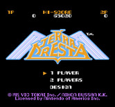 Terra Cresta for NES / Famicom - Title screen (U.S. version).