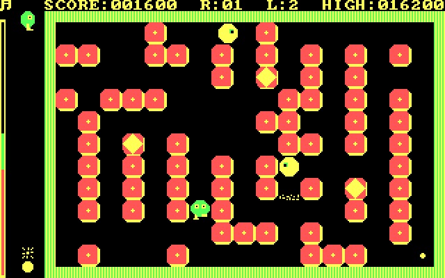 Pango IBM PC/Compatibles Screenshot: The snow bees can destroy ice blocks too.